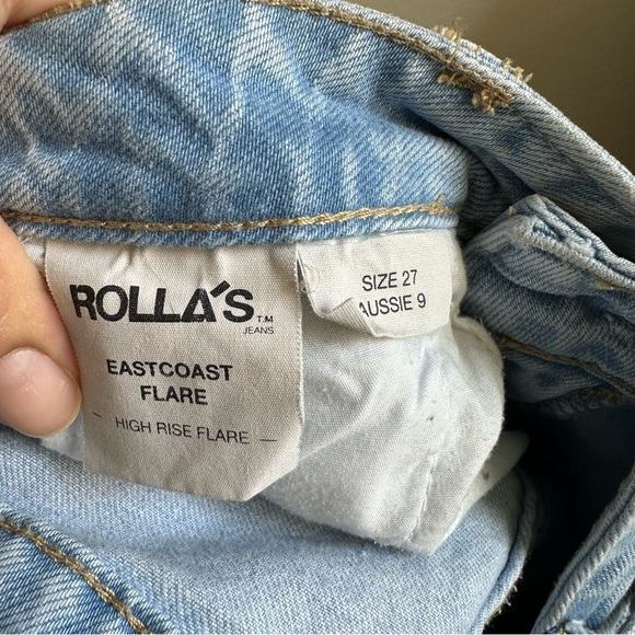 ROLLAS East Coast Flare Tash Blue Jeans Size 27 - Picture 8 of 13